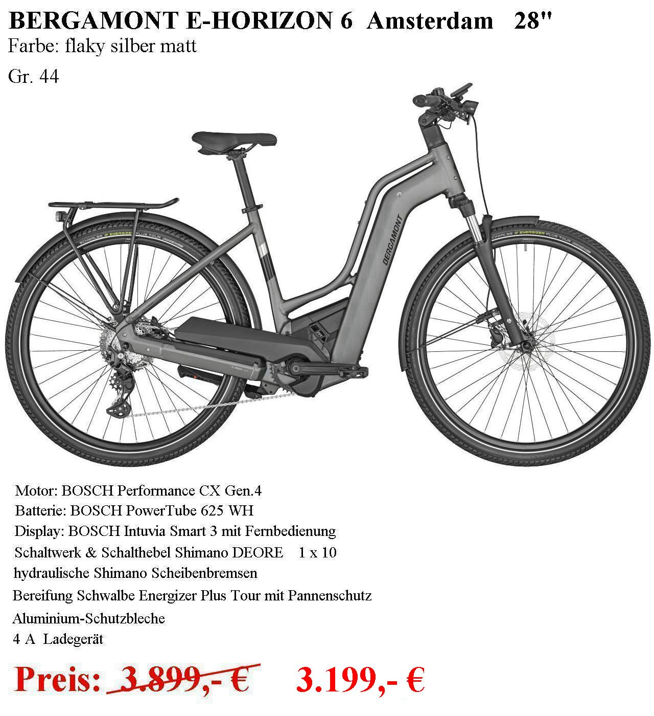 E Horizon 6 Amsterdam silber Gr.44 reduziert a