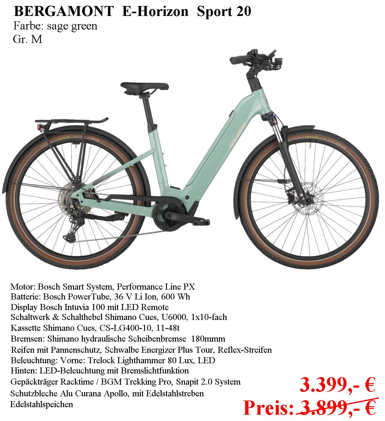 E Horizon Sport 20 Wave Gr.M sge green