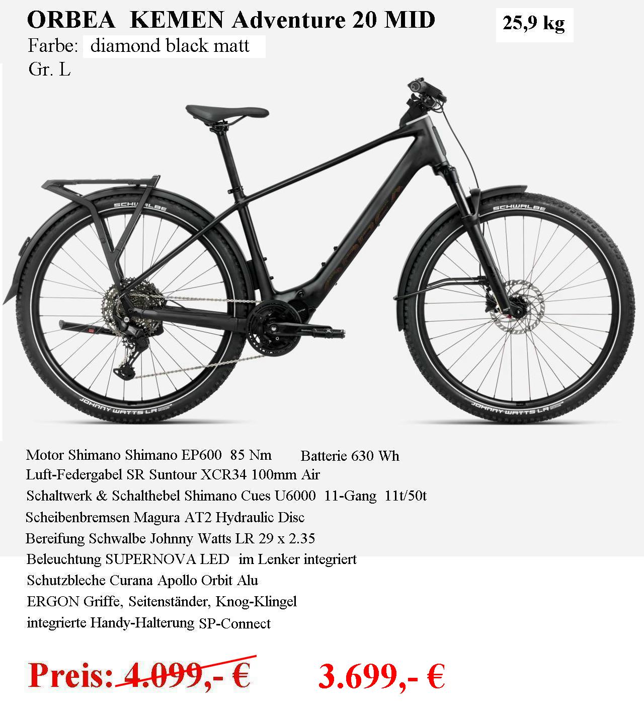 KEMEN Adventure 20 Gent diamond black Gr.L 2025