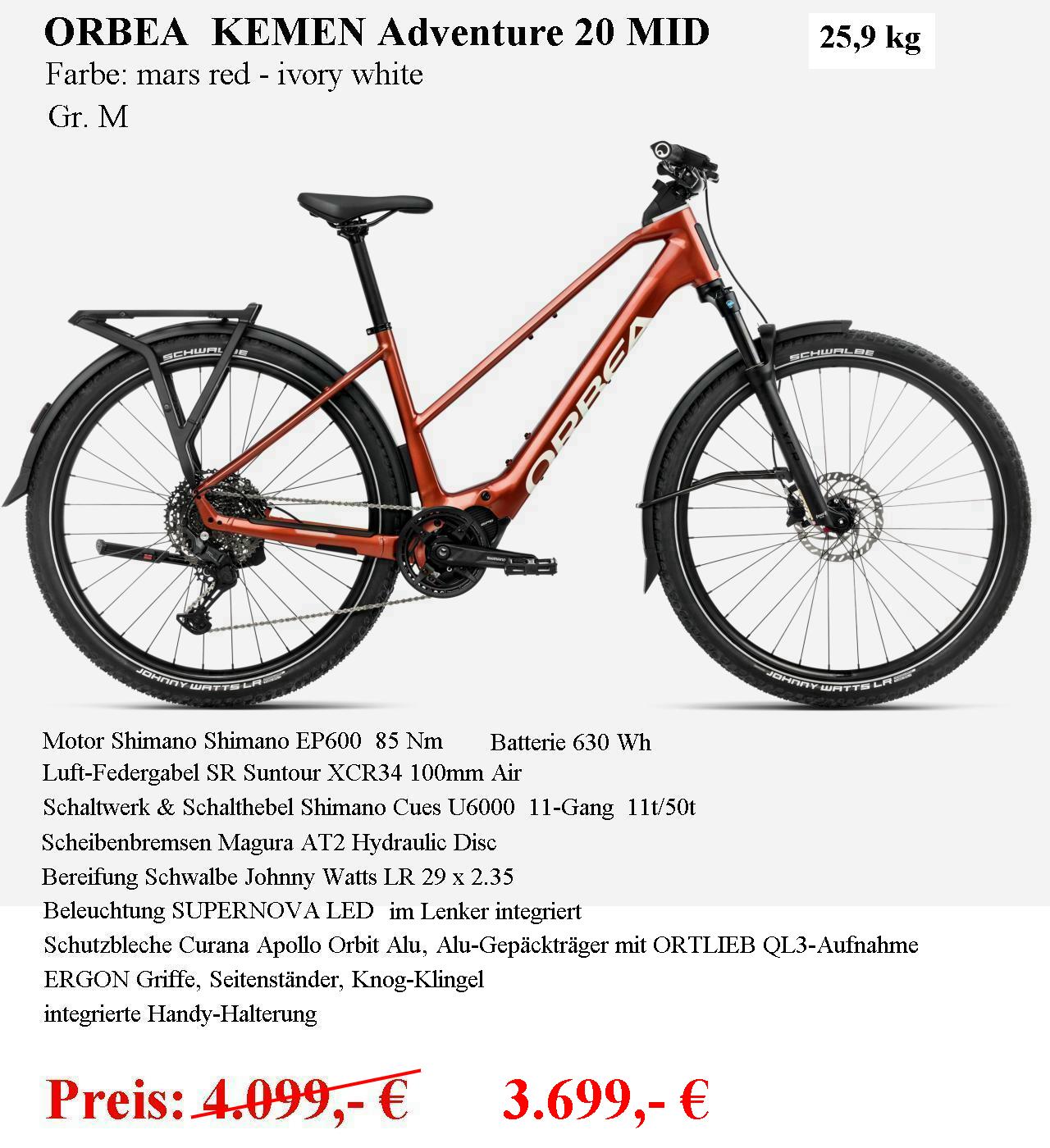 KEMEN Adventure 20 MID Gr.M marsrot 2025